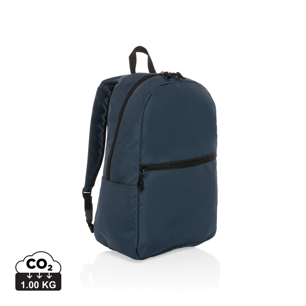 Sac à dos en rPET promotionnel Impact Bleu marine